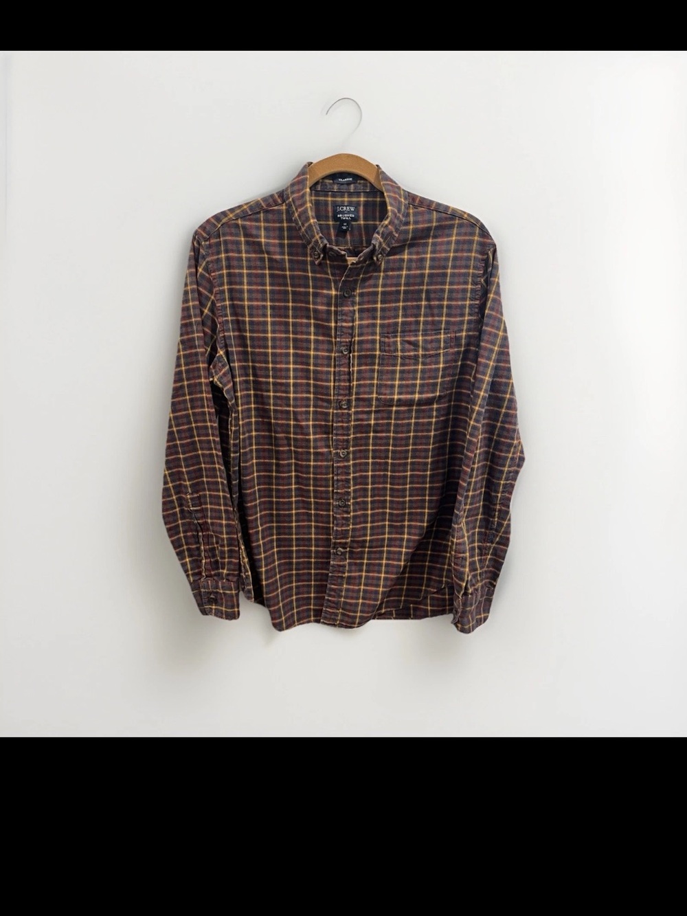 J.Crew Brushed Twill Plaid Button Down Shirt Men’s Medium Classic Flannel Cotton